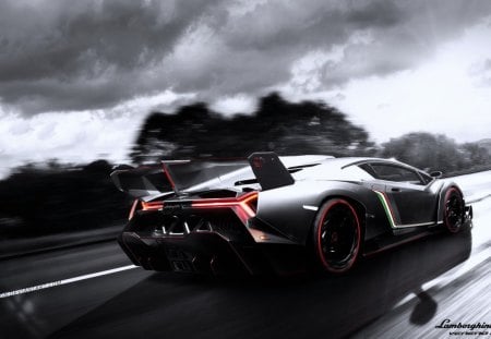 Lamborghini Veneno - veneno, lamborghini, lamborghini veneno, black lamborghini