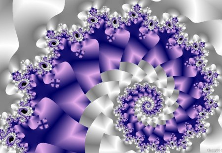 Mind Boggling Fractal - pretty, abstract, white, purple, fractal