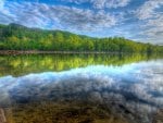 beautiful clear mirror lake hdr