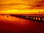 pier in orange landscape