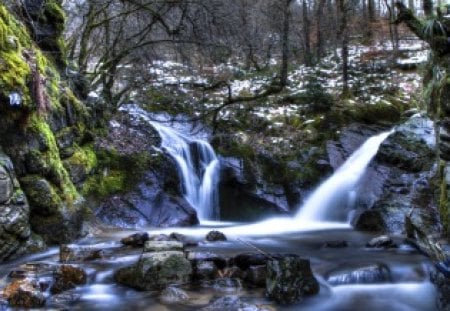 Magical Fall in HDR - torrent, cove, magic, creek, snow, stream, forest, magical, mountain, lake, Belgium, winter, water, tree, HDR, fall, river, fantasy, nature, autumn, bay