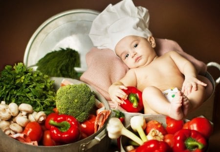 *** Me and vegetables *** - child, vegetables, people, kids