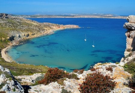 bay - beach, bay, sea, blue