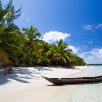 boat on white sand