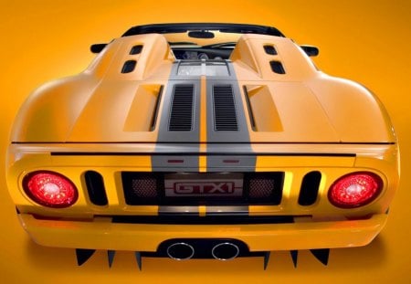 gtx 1 yellow back view - back, yellow, car, view