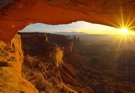 sun rises in the grand canyon - nature, rise, canyon, sun