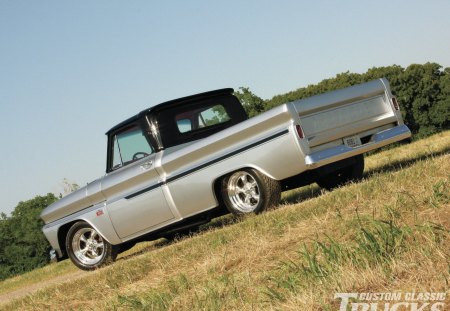 1966 Chevrolet C10 - Black Top, Silver, Bowtie, GM