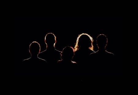 Five People - silhouette, black, five people