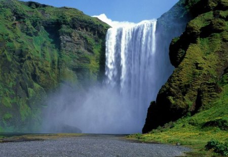 Powerful Waterfall - trees, water, nature, waterfall, green