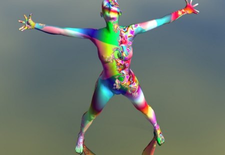 Rainbow Man  - 3d, fantasy