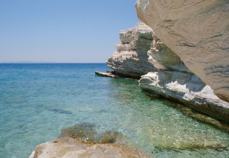 Greek Water Scene - beach, clearly water, water, wallpaper, greek, greece, sunny, sea, europe