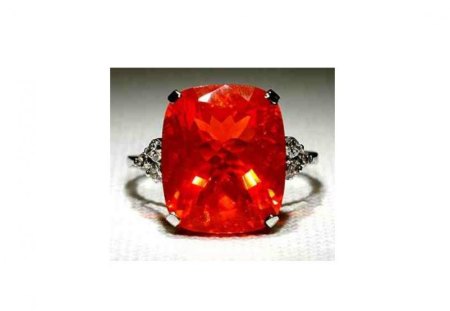 RED ORANGE FIRE OPAL RING - fire, red