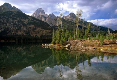 Taggart Lake Reflection  Wyoming - nature, landscapes