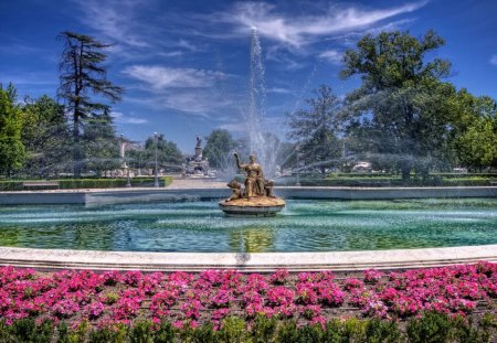 fountain in summer - fountain, summer