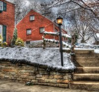 Front steps in the snow