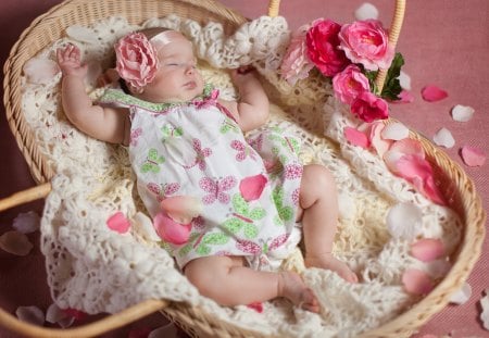 *** In my basket *** - kid, people, baby, girl, basket, child, kids