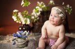 *** Beautiful baby girl and flowers ***