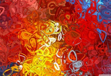 Vibrant art - red, yellow, abstract, blue