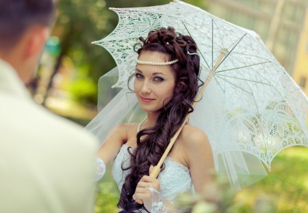 *** Under umbrella *** - female, umbrella, people, model