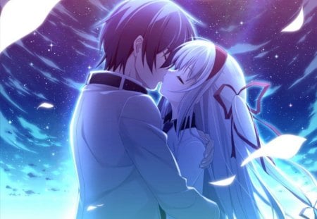 Anime Couple Kissing In A Garden Background, Lovers Anime Pictures  Background Image And Wallpaper for Free Download