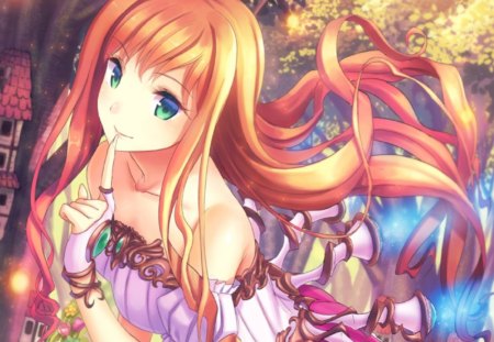 Maiden - pretty, anime, female, maiden, dress, green eyes, long hair, nice, gown, anime girl, beautiful, hot, girl, beauty, lovely, brown hair, sweet, lady, cute, sexy