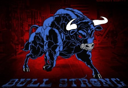 Zodiac ~ Taurus - zodiac, black, taurus, horns, white, ox, blue, red, comics, strong, bull