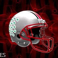 BUCKEYES OSU HELMET ON A FRACTAL BACKGROUND