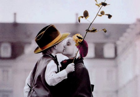 First kiss - color, kiss, image wallpper, new