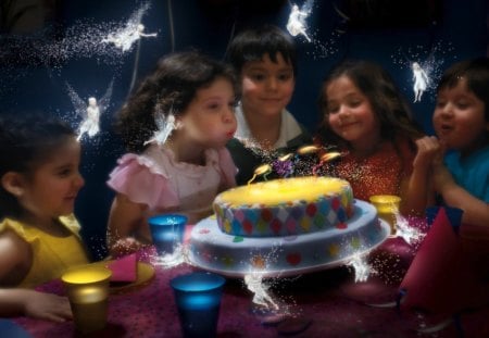 Birthday party - party, cute, birthday, candles, kids, cake