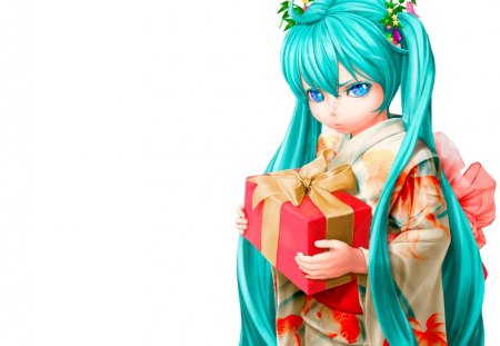 This are MINE ... U can't have IT - gift, female, hot, simple, anime girl, bos, angry, white, anime, miku, kimono, cute, hatsune miku, sexy, mad, girl, twintails, blue eyes, long hair, present, christmas, hatsune, vocaloids, merry christmas, vocaloid, plain, yukata, green hair