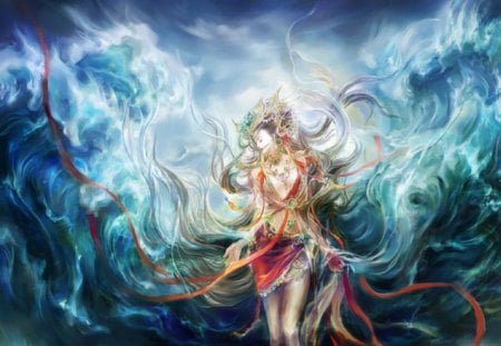 Sea Witch - digital, wallpaper, fantasy, beautiful, girl, woman, art