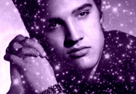 Elvis Presley - actor, elvis presley, singer, rock and roll, pink, cehenot, stars, man, music, black, movie, artist, young