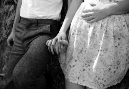 Love Pure and Simple - love, pregnant, beautiful, black and white, couples