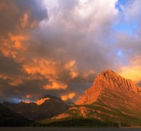 wonderful sunset in glacier np montana