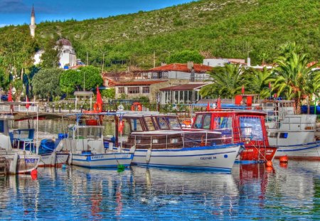 The port - colorful, port, cool, boat