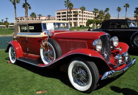 Oldtimer - convertible, lovely, red, vintage