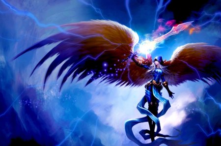 ANGEL - fantasy, kayle, league of legends, angels, wings, artwork, video games, art