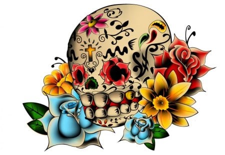 DRAWING OF A SUGAR SKULL - DAY, DRAWING, SUGAR, DEAD, SKULL, DARWING