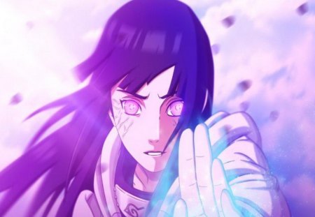 gentle fist of hinata - hinata, byakugan, blue hair, gentle fist, naruto, shippuden