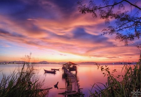 Sunrise of Dove Jetty - nature, sky, sunrise, jetty