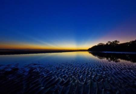 The Final Countdown - nature, lake, silhouette, blue