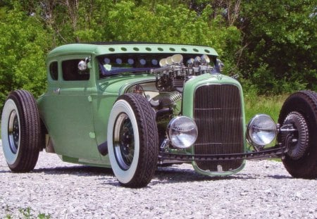 HOT ROD - fast, green, car, hot rod