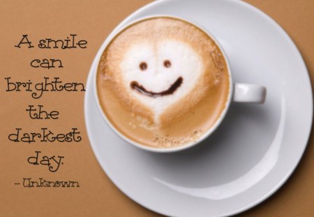 COFFEE WITH A SMILE - COFFEE, YUMMY, SMILE, CUP