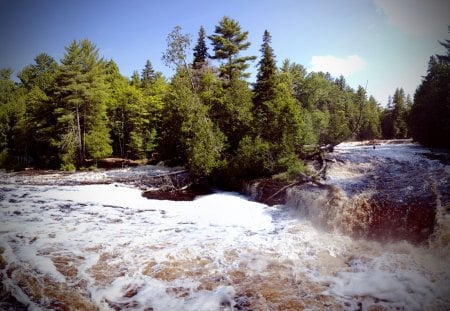 Tahquamenon Falls, MI - nature, fun, forest, river, waterfall