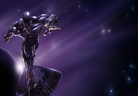 Silver Surfer - superhero, board, silver, surfer, marvel comics, space, silver surfer