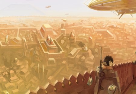 Elf City - Airship, Elf, City, Cant think of a fourth