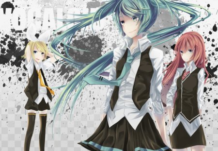 Vocaloid Chics - hatsune miku, girls, rin kagamine, vocaloid, anime, friends