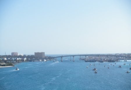 Open Oceans in the Atlantis - boats, bridges, blue, Oceans, photography