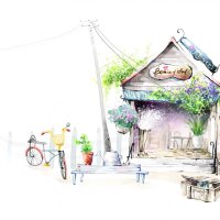 Cafe painting