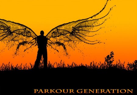 Parkour Generation - wings, parkour, photo, orange, generation